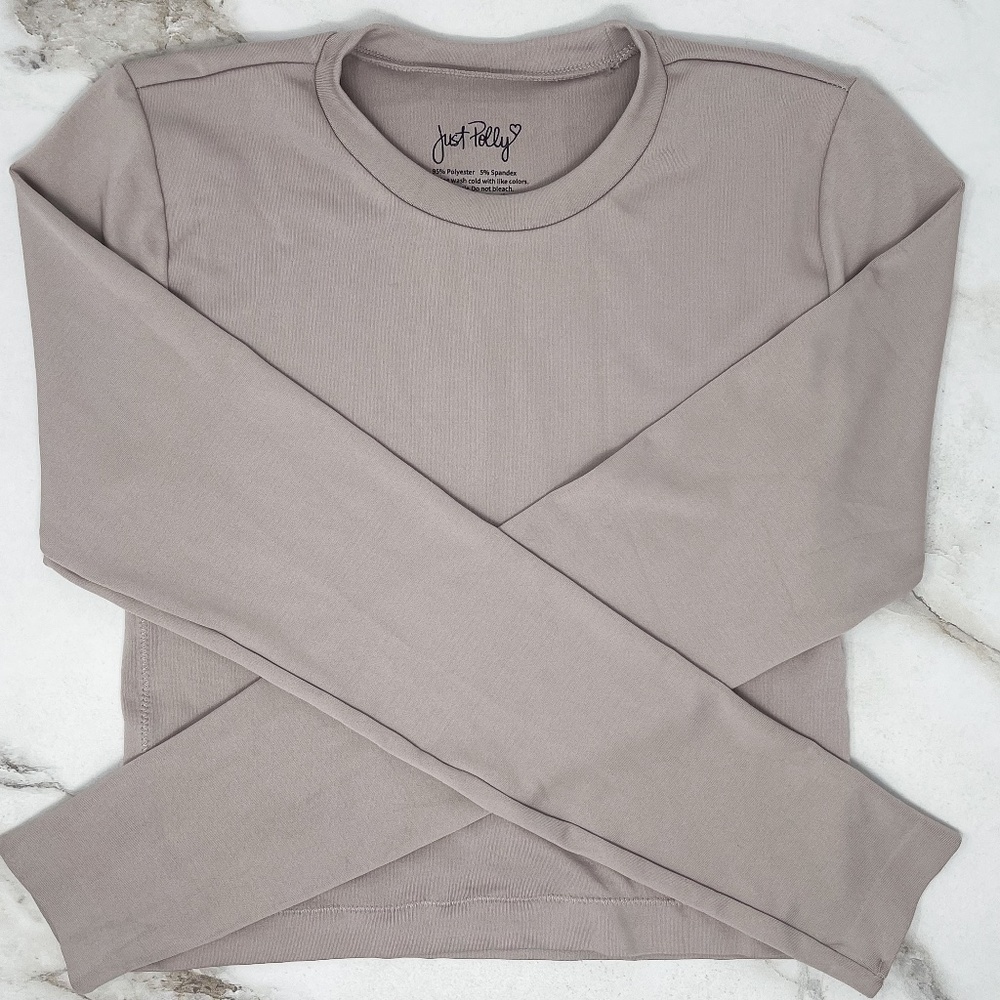 Just Polly Crop Long-Sleeve Shirt